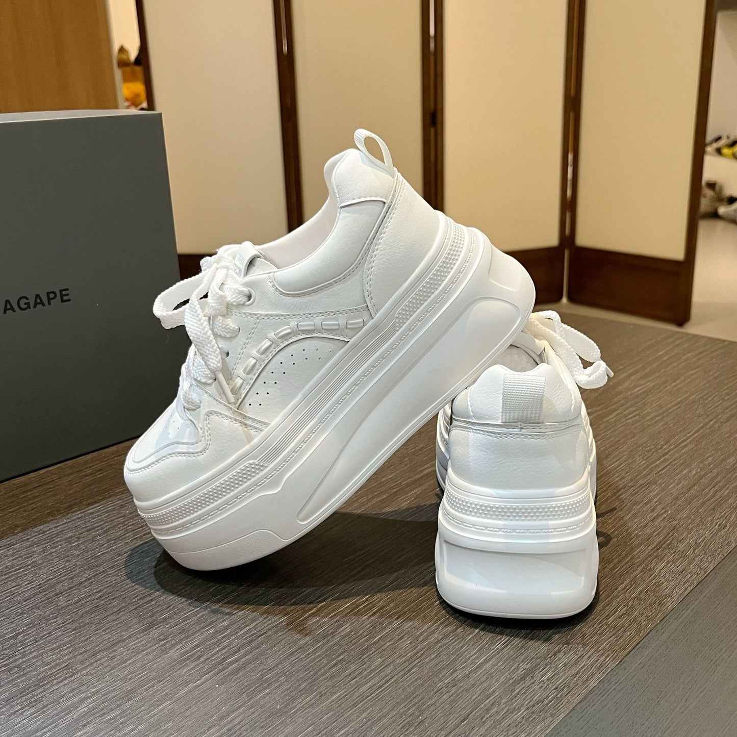 Women's Small Raise The Bottom Platform For White Women's Casual Shoes