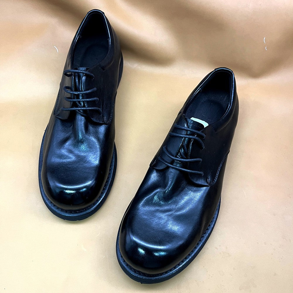Men's Washed-out Vintage British Style Big Toe Horse Light Men's Business Leather Shoes