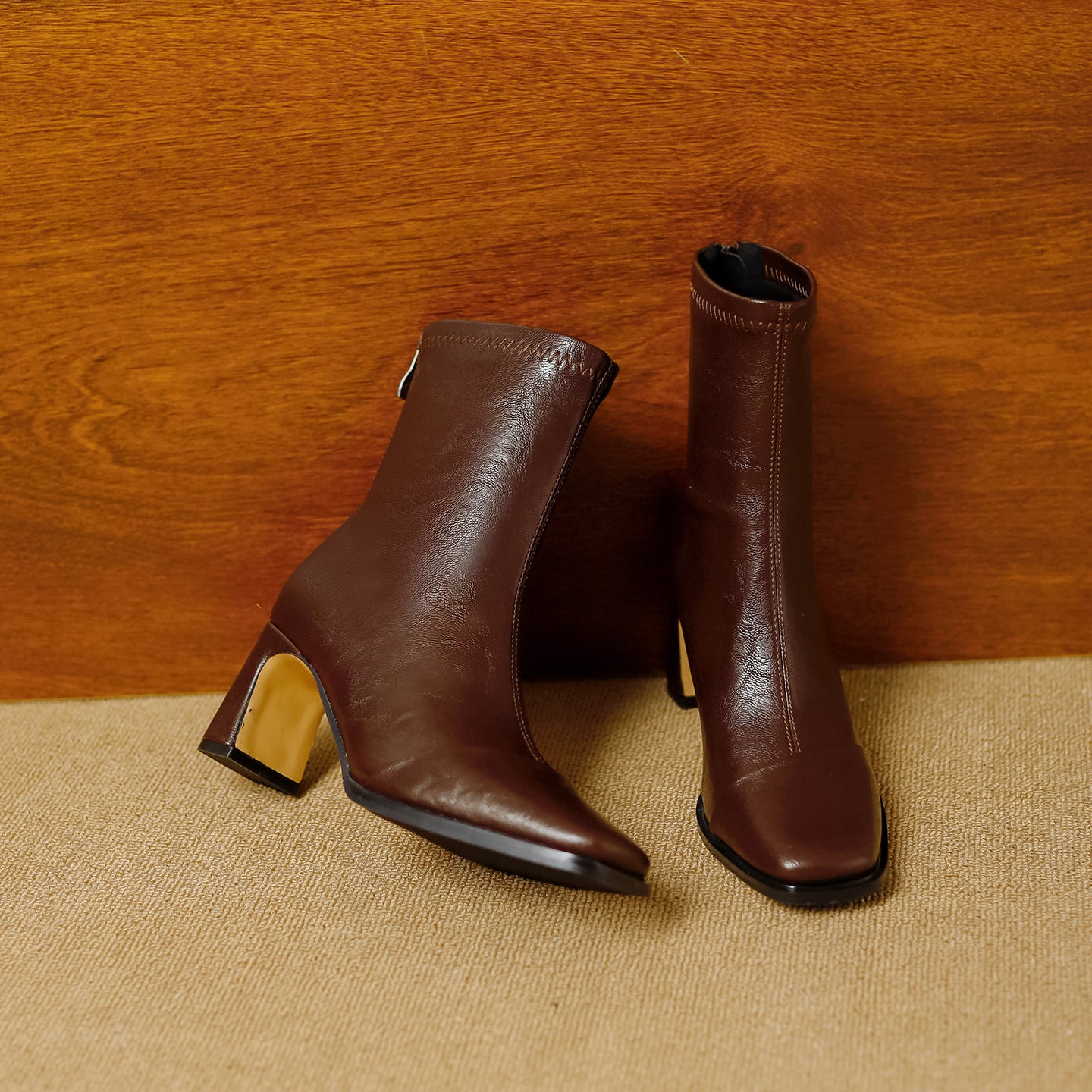 Women's Retro Chelsea Booties High Back Zipper Boots
