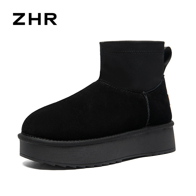 Fleece-lined Platform Warm Winter Cotton Lightweight Snow Boots