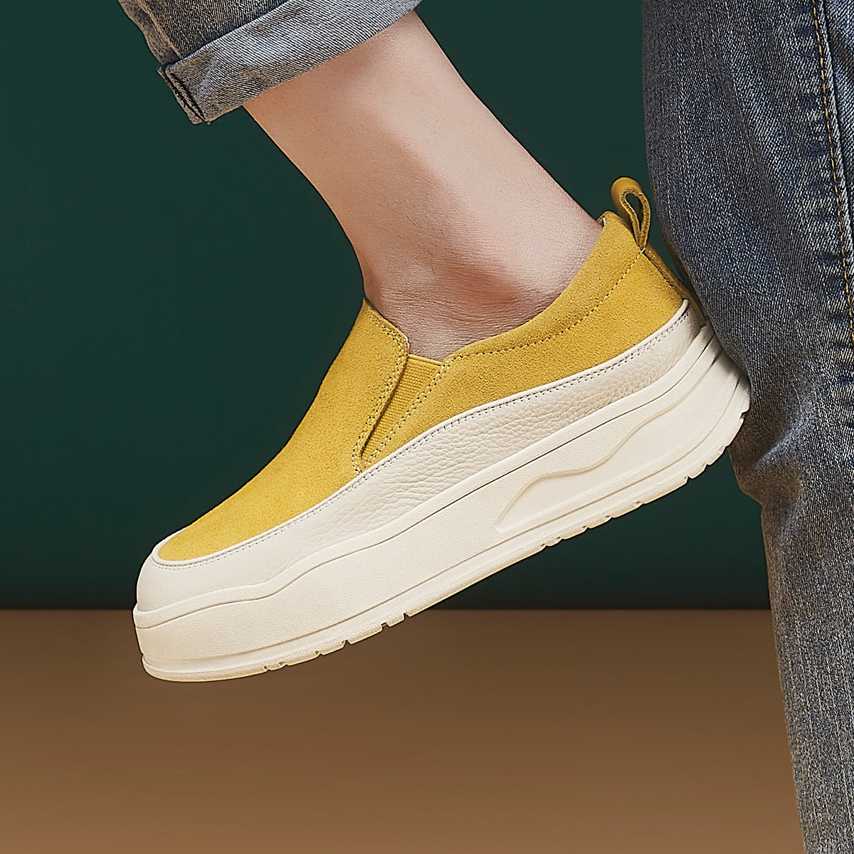 Women's Platform Round Toe Slip-on One Pedal Women's Casual Shoes