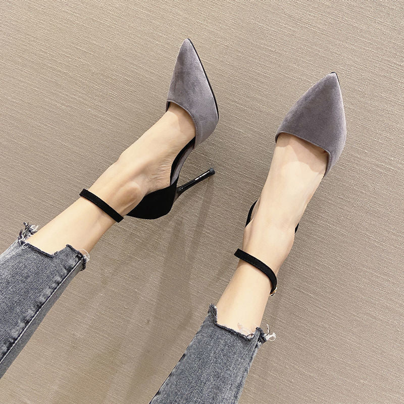 Pointed Toe Pumps Female French Teenage High Women's Shoes