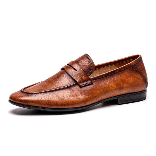 Men's Direct Sale Summer Genuine Doug British Slip-on Loafers