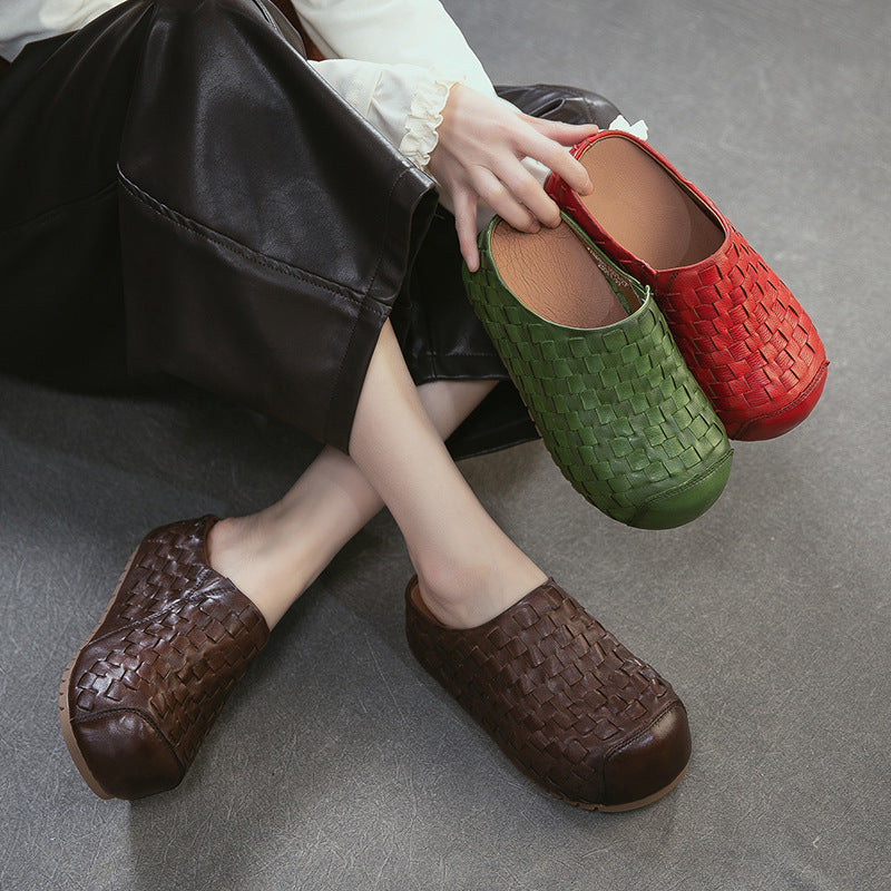 Women's Hand-woven Toe Box For Outdoors Platform Slippers