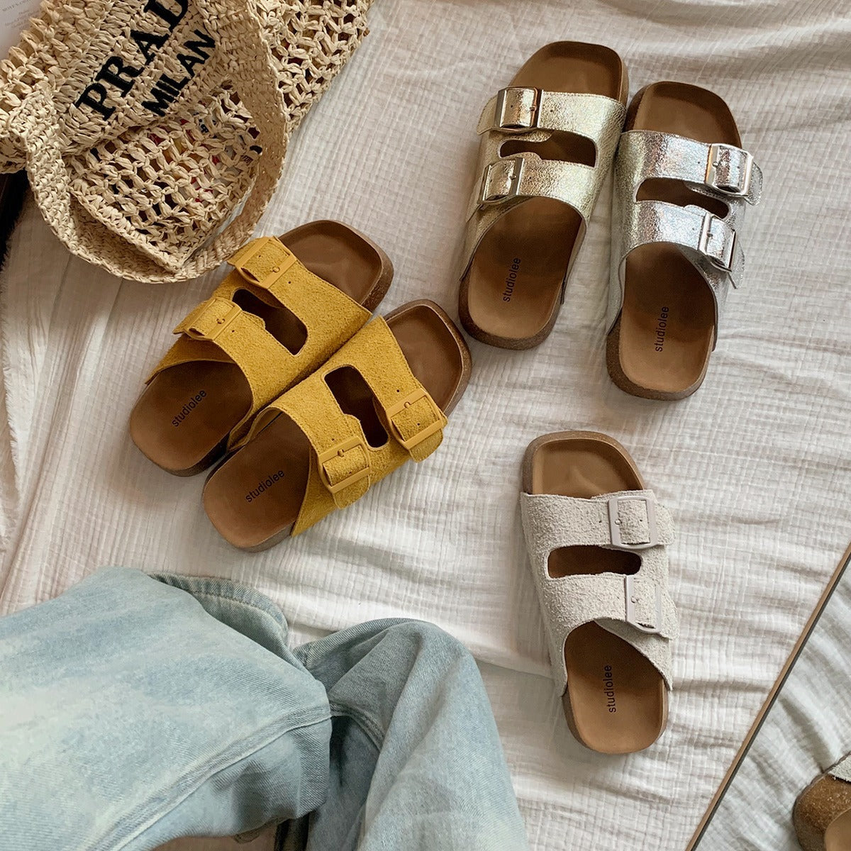 Women's Slip-on Lofter Double Breasted Beach Platform Slippers