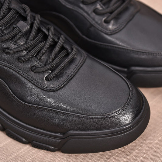 Men's Layer Cowhide Sports Genuine Rubber Soft Sneakers