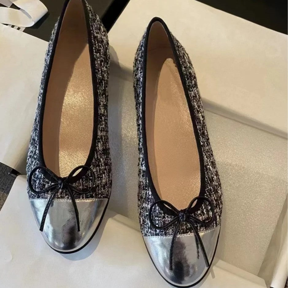 Women's Bowknot High Large Size Summer Pointed Temperament Chunky Heels