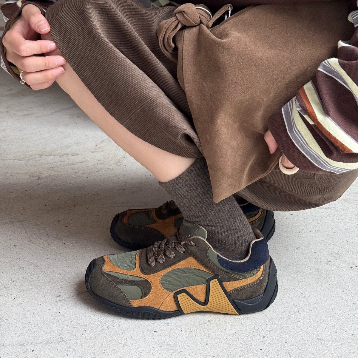 Women's Fashion Board Flat Color Contrast Patchwork Women's Casual Shoes