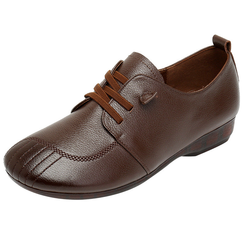 Women's Pumps Spring Soft Bottom Surface Retro Flat First Men's Shoes