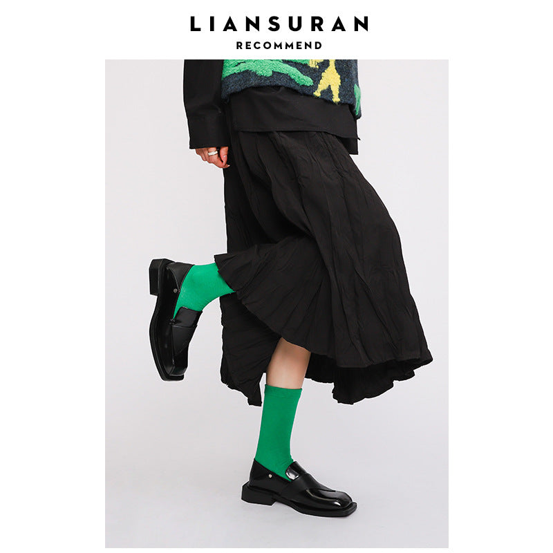 Women's Square Toe Soft Step-on Two Wear Retro Women's Shoes