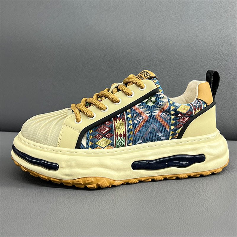 Men's Shell Toe Embroidered Daddy Trendy Spring Comfortable Men's Business Leather Shoes