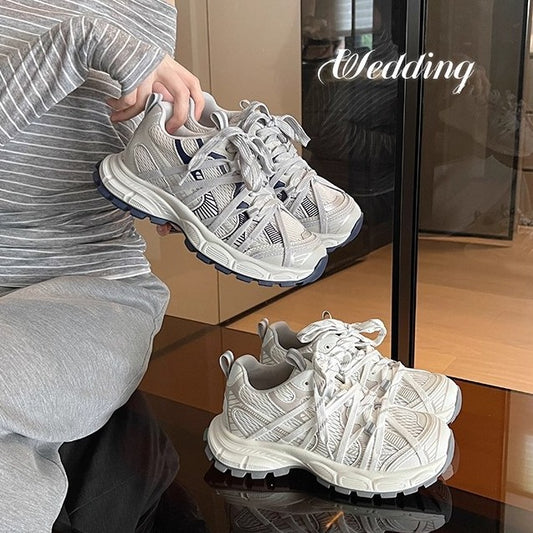 Women's Platform Thin Dad Mesh Breathable Increased Autumn Soft Women's Sports Shoes
