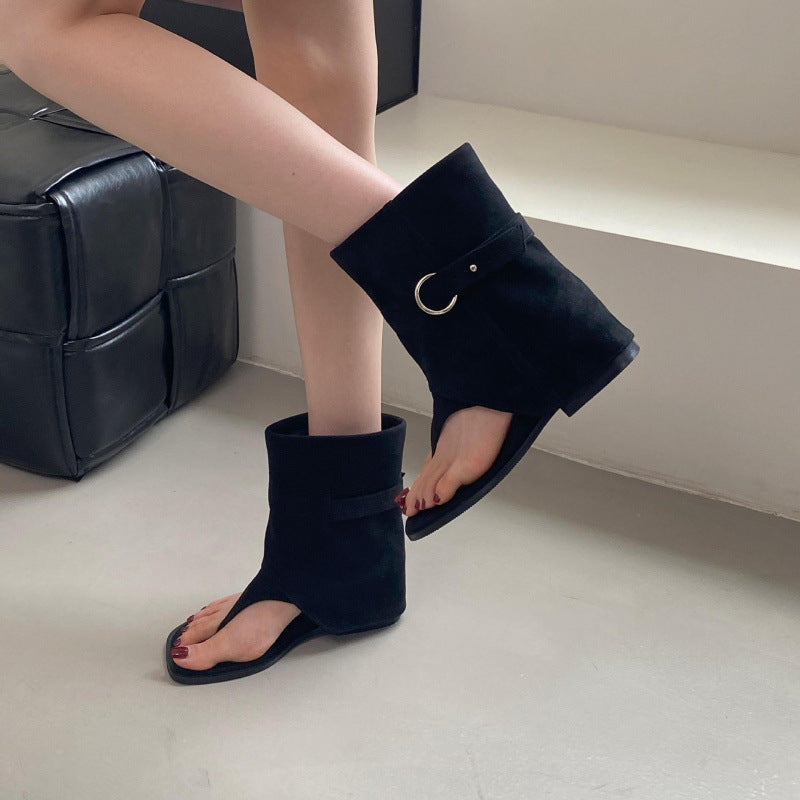 Soft Bottom French Flip-flops Height Increasing Insole High Heeled Sandals