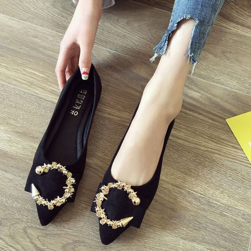 Women's Pumps Low-cut Pointed Flat Soft Bottom Women's Shoes