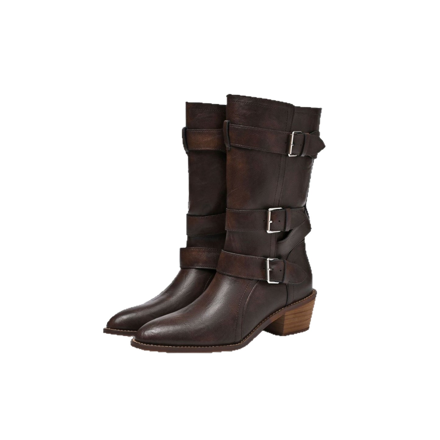 Women's Warren Pointed Toe Chunky Western Cowboy Knight Women's Leather Boots