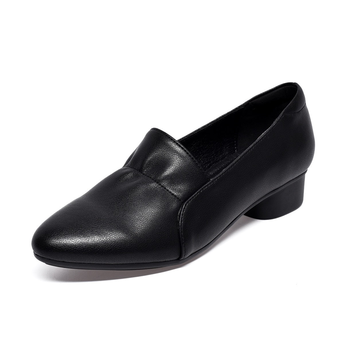 Women's Pumps Spring Shallow Mouth Pointed Soft Bottom Chunky Mid Heels