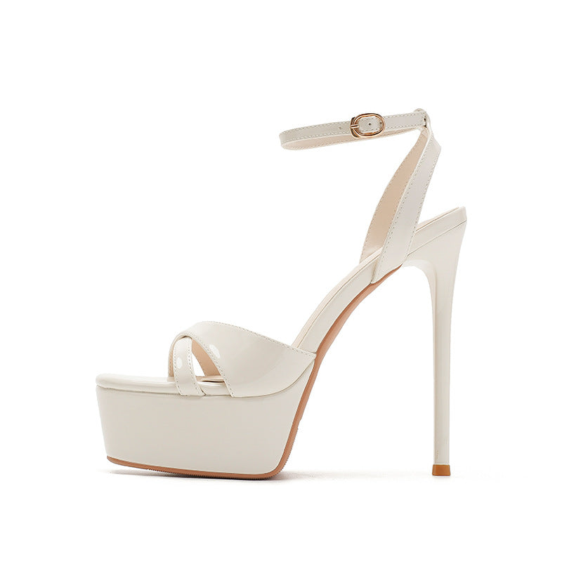 Sexy Open Toe Waterproof Platform Female Square Stiletto Not Sandals