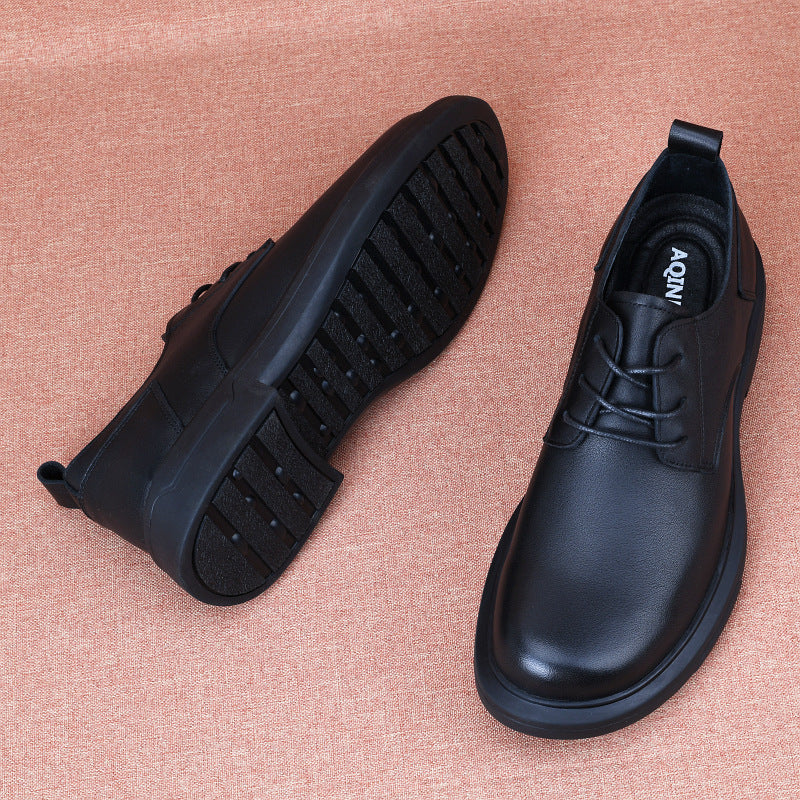 Men's Grain Cowhide Business Formal Wear Soft Leather Shoes