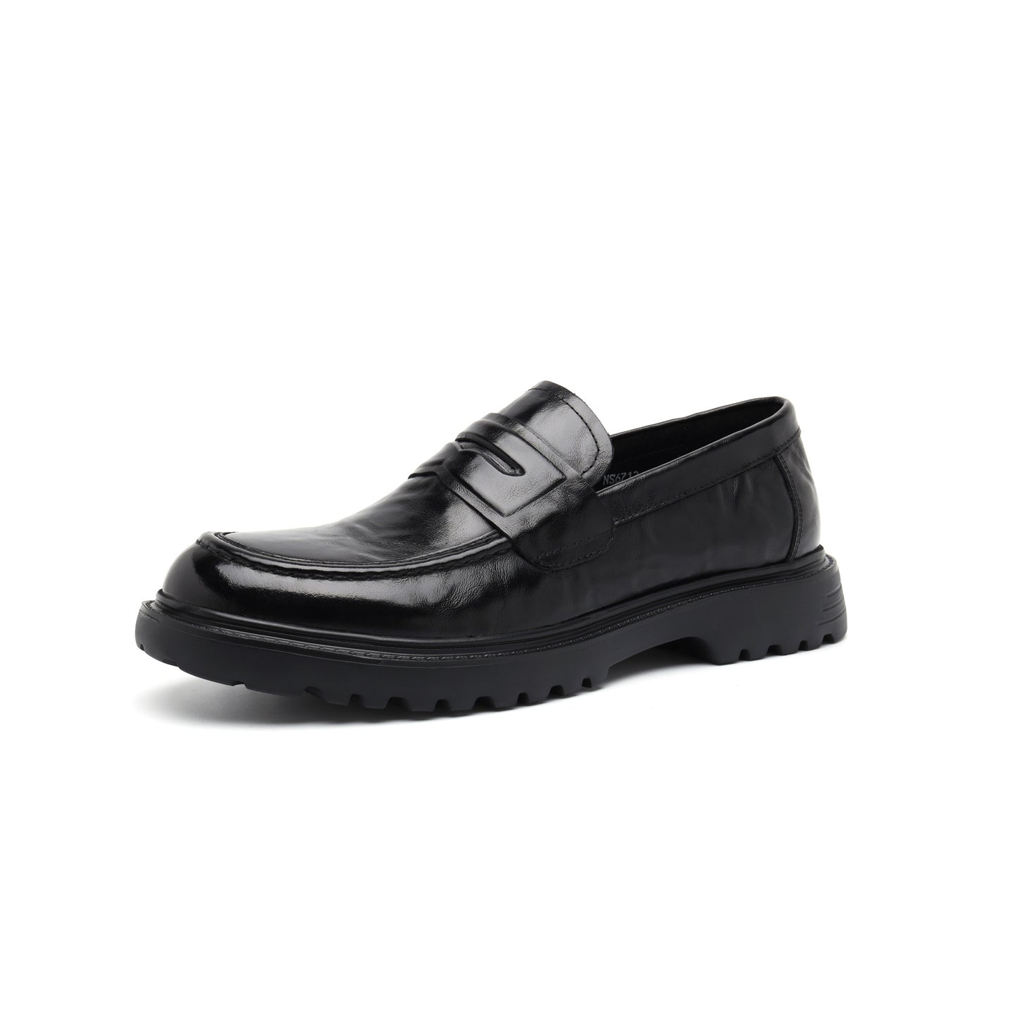 Men's Summer British Style Pointed Formal Slip-on First Layer Cowhide Black Men's Business Leather Shoes