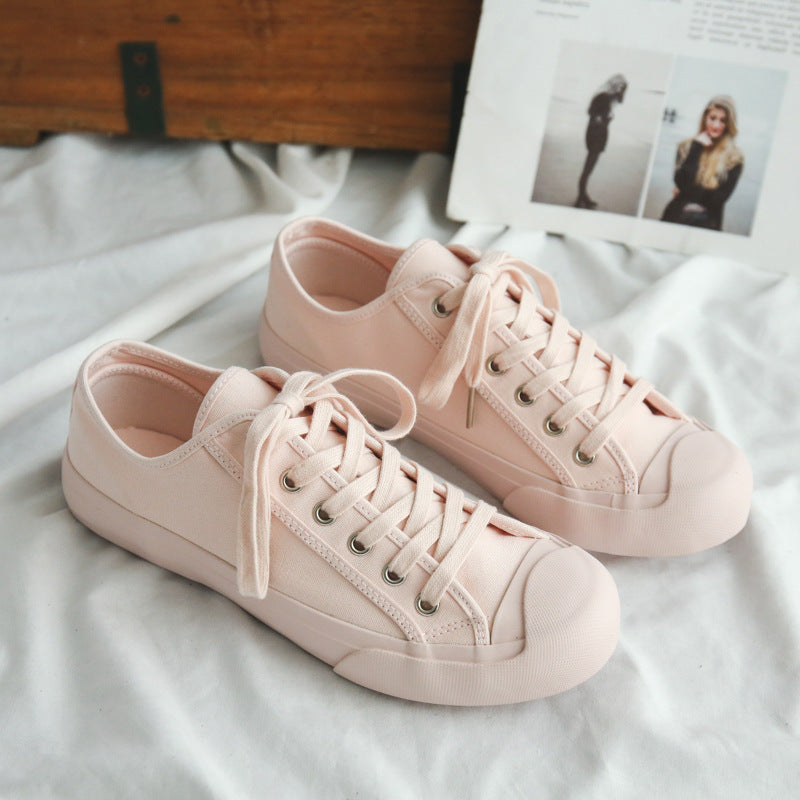 Cream White Retro Distressed Sports For Lovers Canvas Shoes