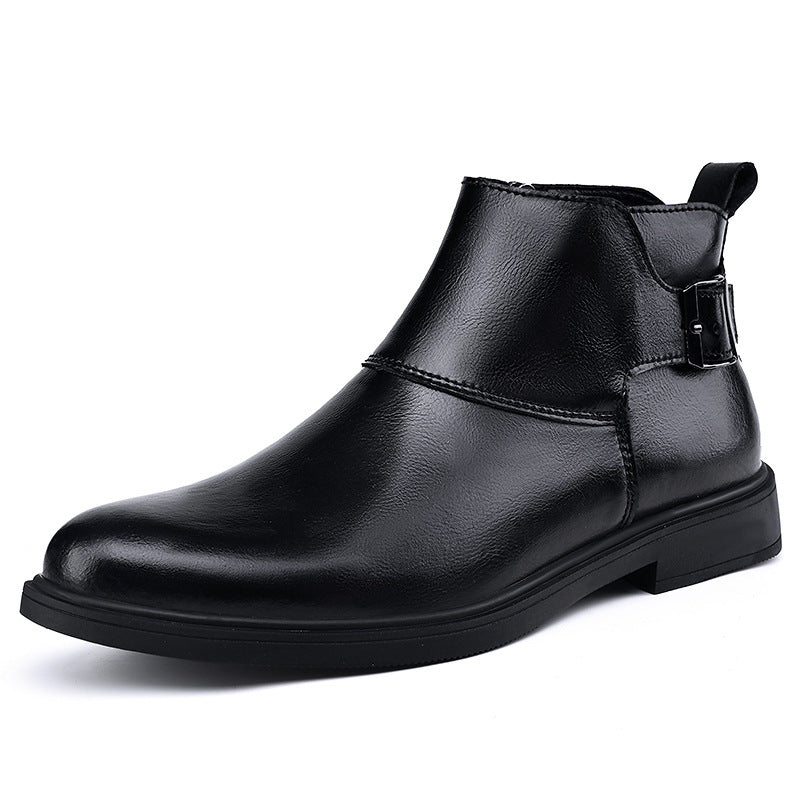 Men's Plus Size British Style Short Zipper Boots