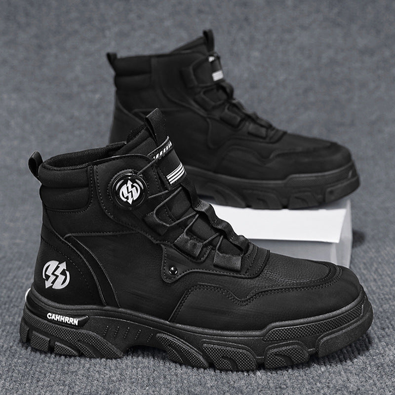 Men's Fashionable Rotating Button Slip-on Outdoor Sports Boots