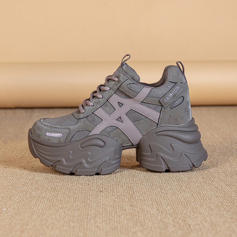 Women's Daddy Autumn Platform Lightweight Height Increasing Women's Casual Shoes