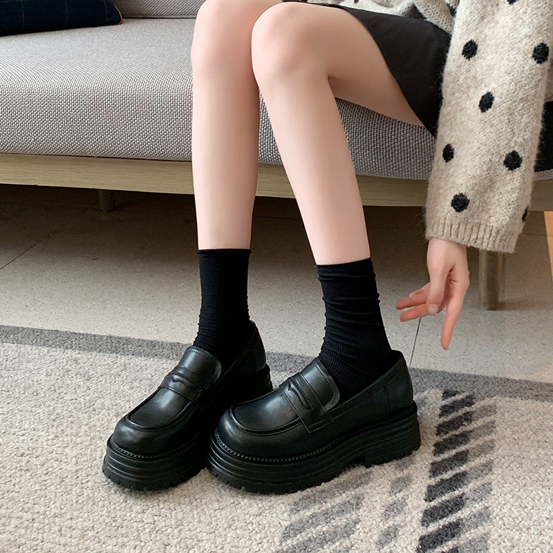Women's Fattened Round Toe Retro British Style Plus Loafers