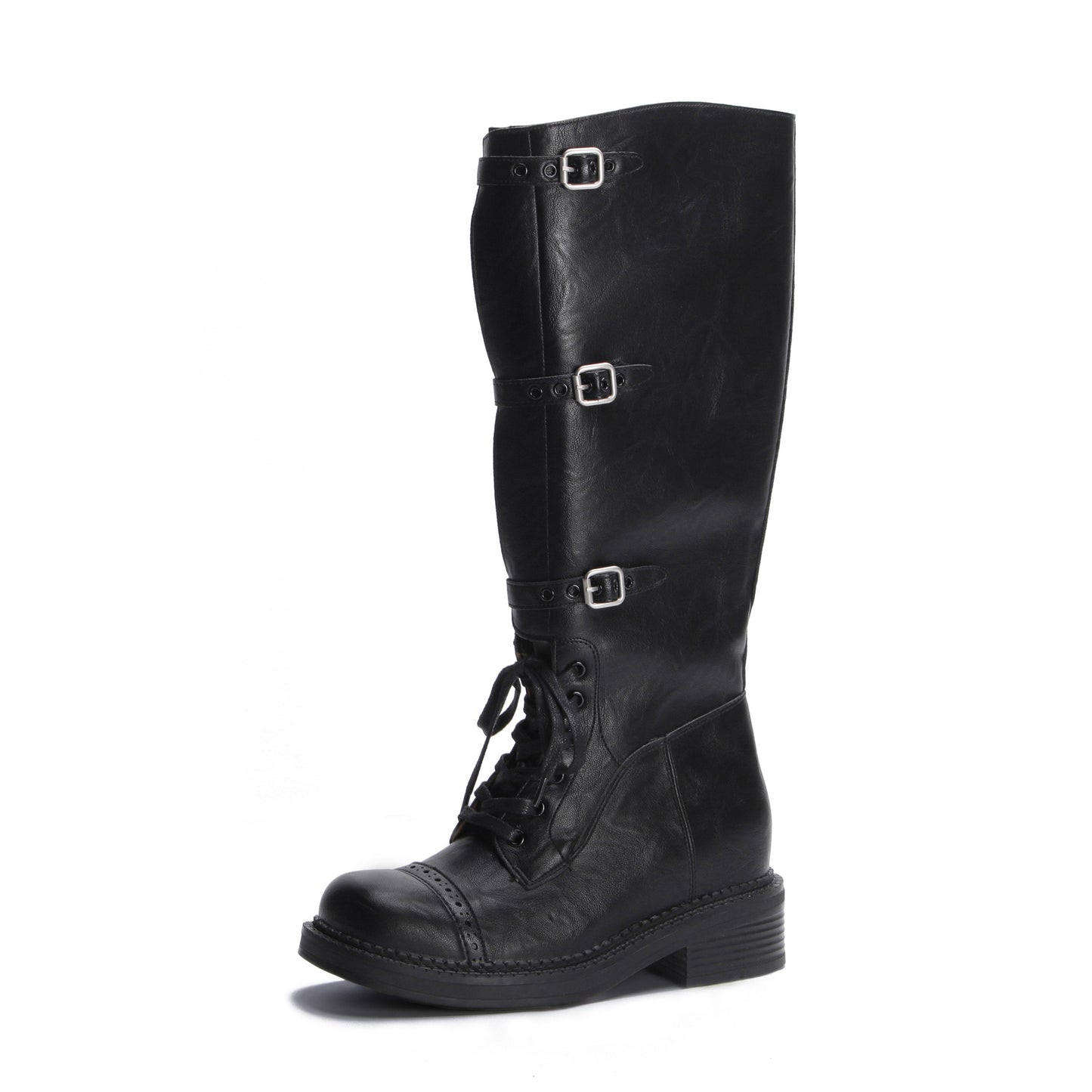Women's Knight Retro Style Cool Front Washed Boots