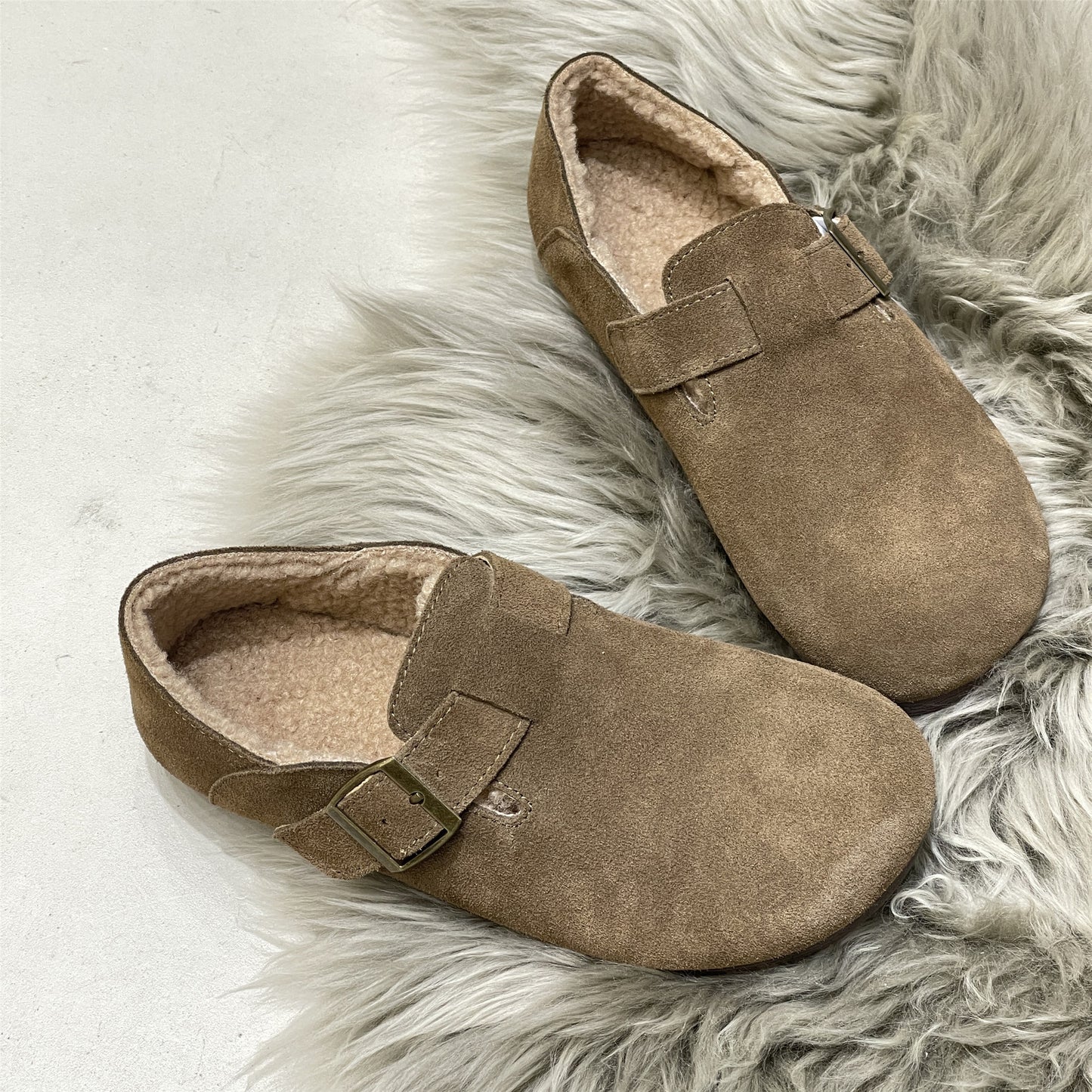 Women's Genuine Retro Slip-on Flat Bottom Fleece-lined Women's Shoes