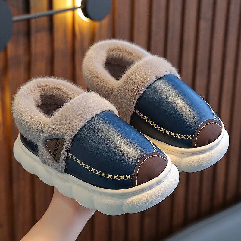 Children's Winter Waterproof Cotton Boys Home Full Kid's Shoes