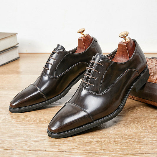 Men's Genuine Summer Patent Three Joint Oxford Men's Business Leather Shoes