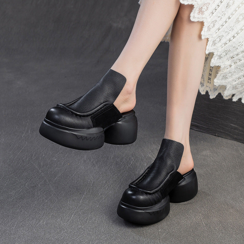 Women's Closed Toe Roman Style Platform Outdoor Thick-soles Slippers