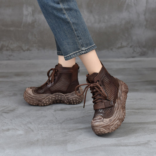 Women's Retro High Top Ankle Hollow Breathable Women's Shoes