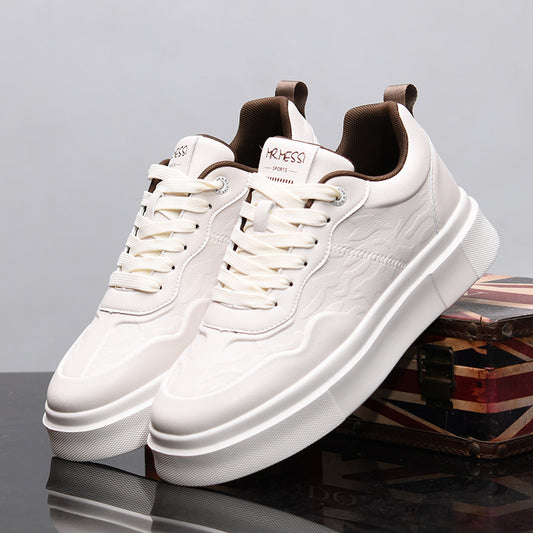 Men's Thick Bottom Couple Style White Soft Casual Shoes