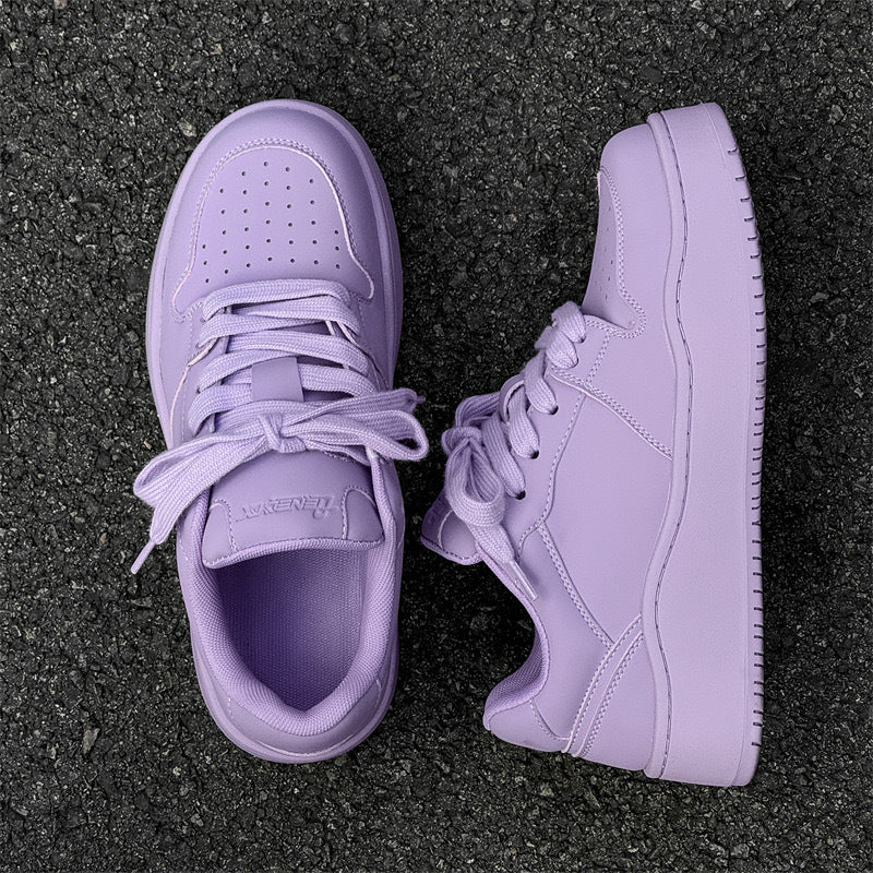 Women's & Men's Lovers Retro Gray Platform Hight Increasing National Men's Board Shoes