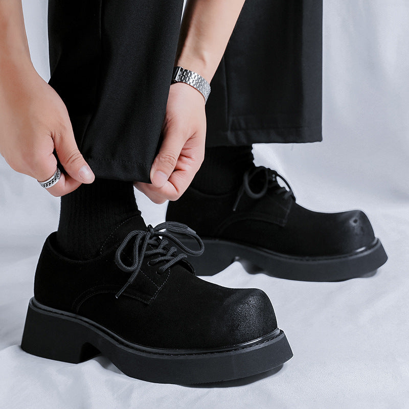 Men's Trendy Retro Big Head Thick Bottom Hight Leather Shoes