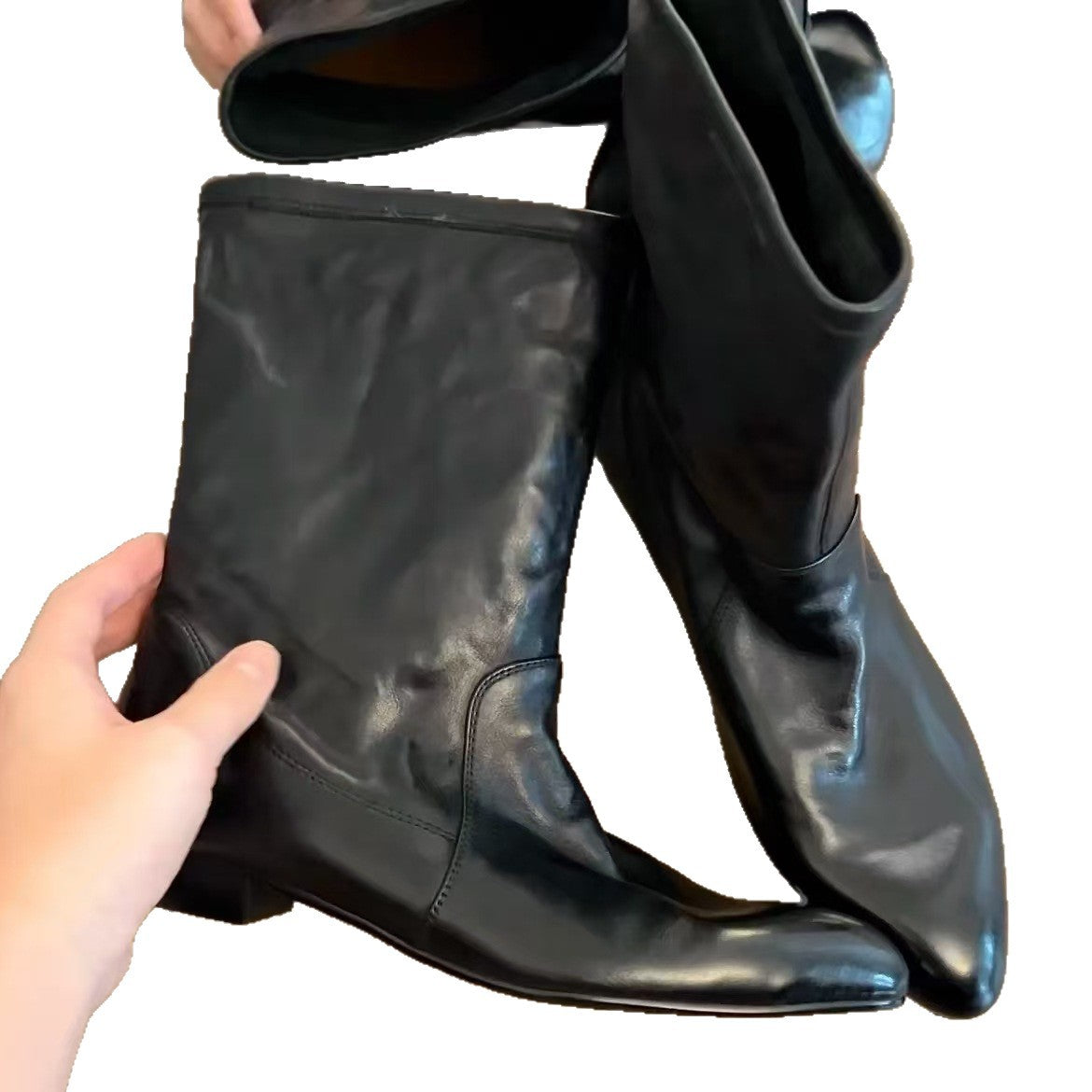 Women's Genuine Fashion Ankle High Sense Height Women's Leather Boots