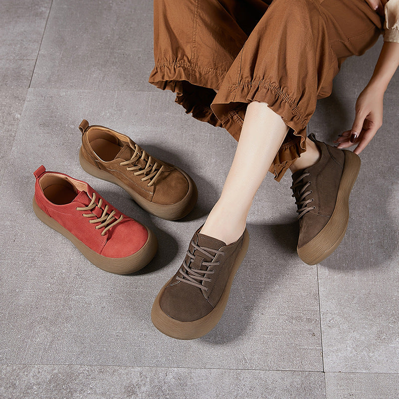 Women's Thick Bottom Soft Flat Big Head Casual Shoes