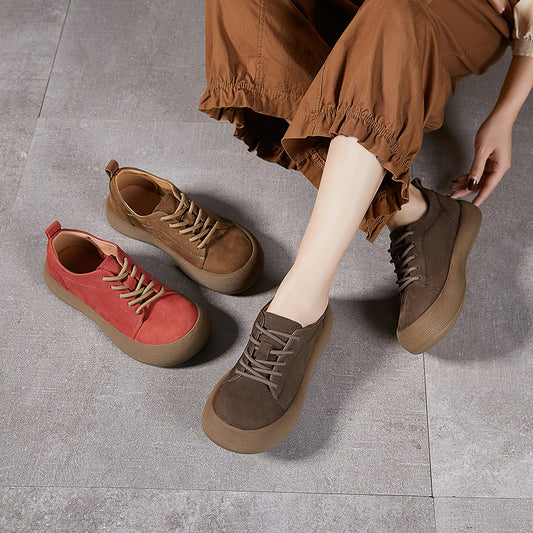 Women's Thick Bottom Soft Flat Big Head Casual Shoes