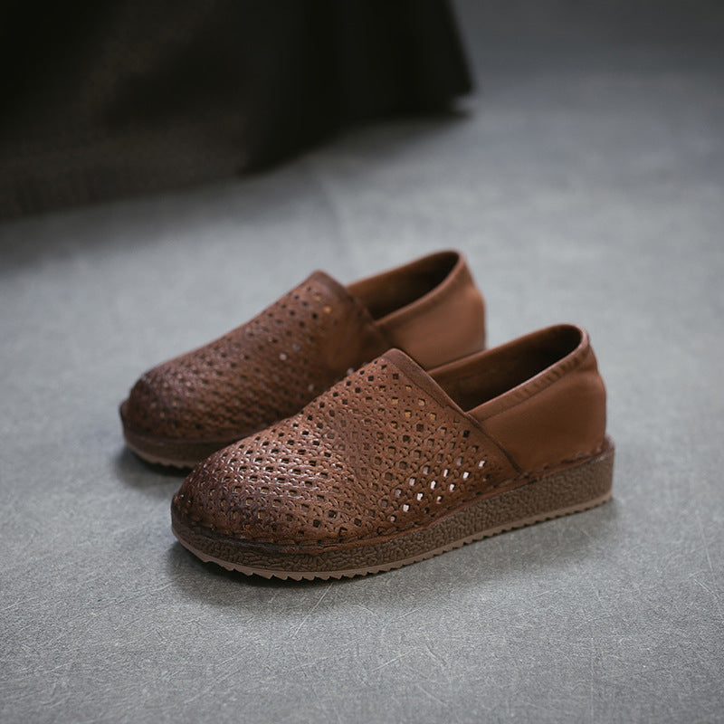Women's Hollow Breathable Soft Bottom Surface Slip-on Pumps First Layer Men's Shoes