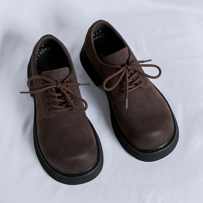 Men's Trendy Retro Big Head Thick Bottom Hight Leather Shoes