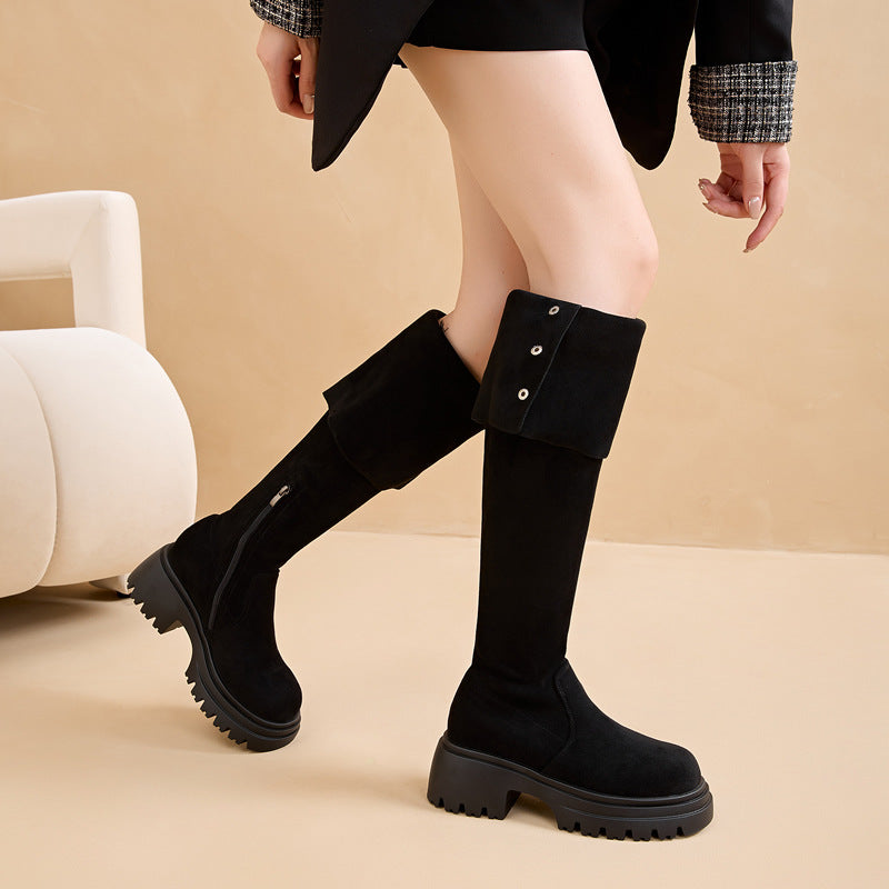 Women's High Long Thick Bottom Small Height Boots