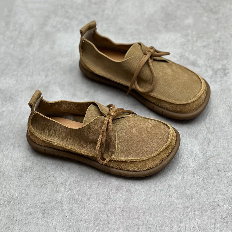 Women's Handmade Genuine Pumps Retro Art Versatile Women's Casual Shoes