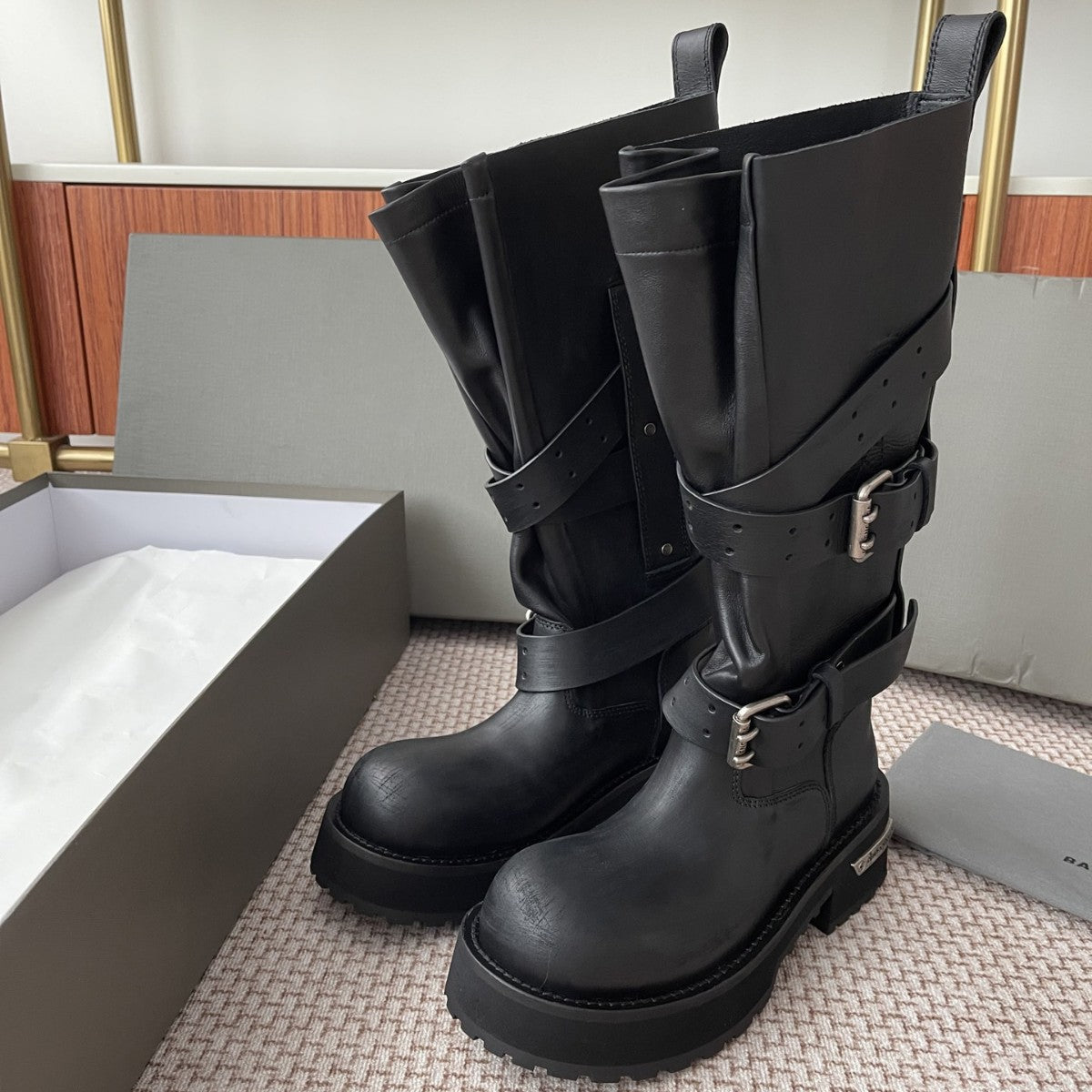 Women's & Men's High Quality Paris Venom Martin For Couple Breasted Genuine Boots