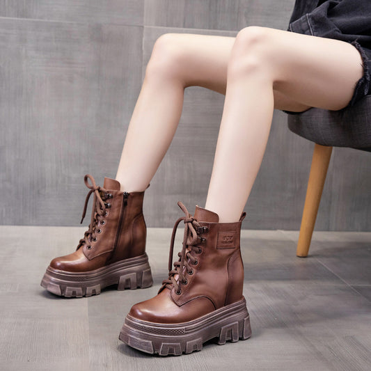 Women's & Men's Hight Increasing Martin Genuine Platform High Men's Shoes