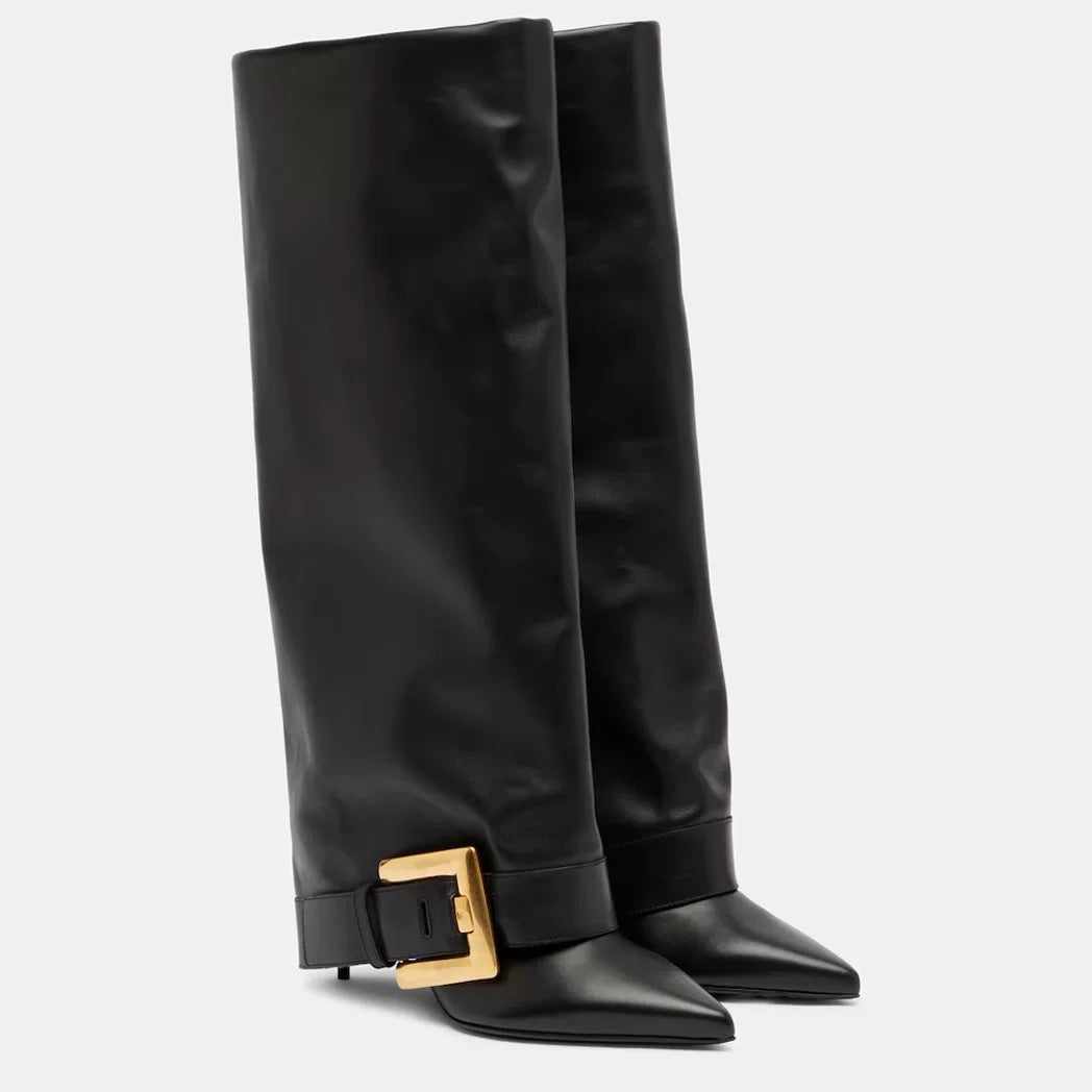 Decoration Large Tube Circumference Pants Size Women's Leather Boots