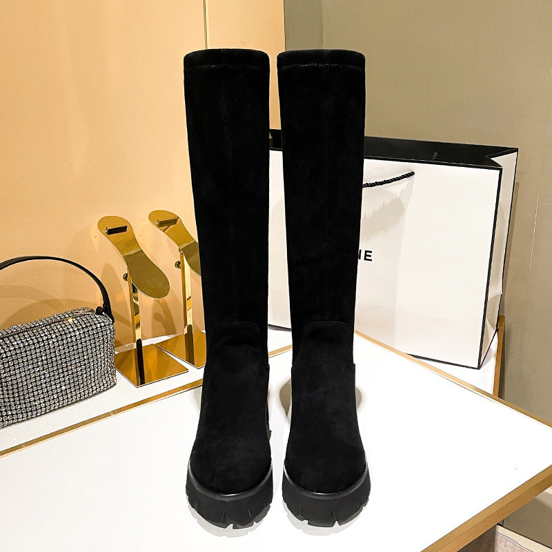 Women's Knee Platform Knee-high Slimming Plus Size Boots