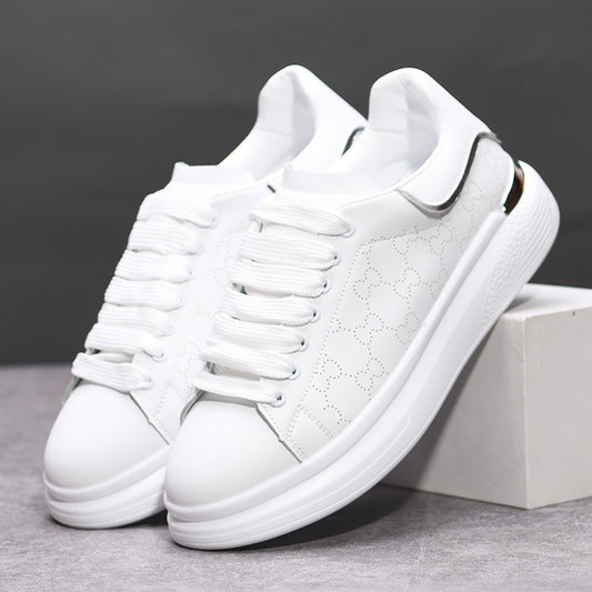 Women's & Men's Mcqueen White Thick Bottom Hight Increasing Casual Shoes