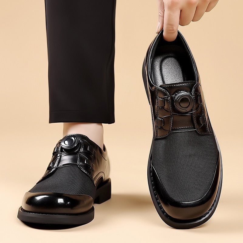 Men's Buckle Ice Silk Mesh Business Slip-on Comfortable Breathable Groom Casual Shoes